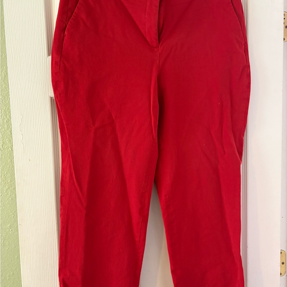J. Crew Red Straight-Leg Women's Pants